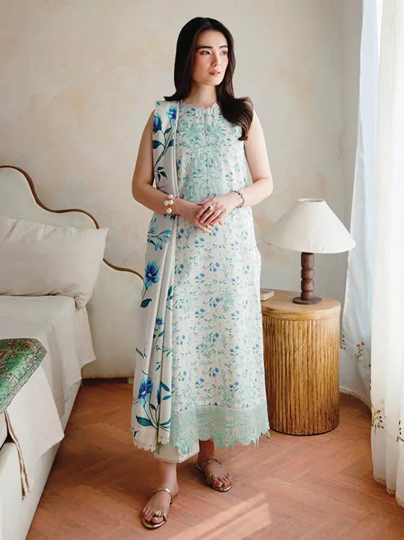 LAYLA Embroidered Printed Karandi Collection 2025 by HUM DUM (D-01)