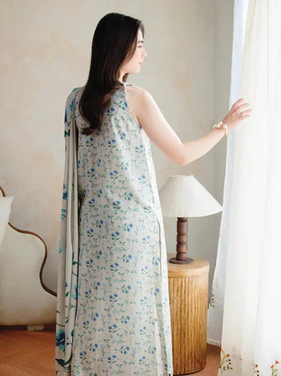 LAYLA Embroidered Printed Karandi Collection 2025 by HUM DUM (D-01)