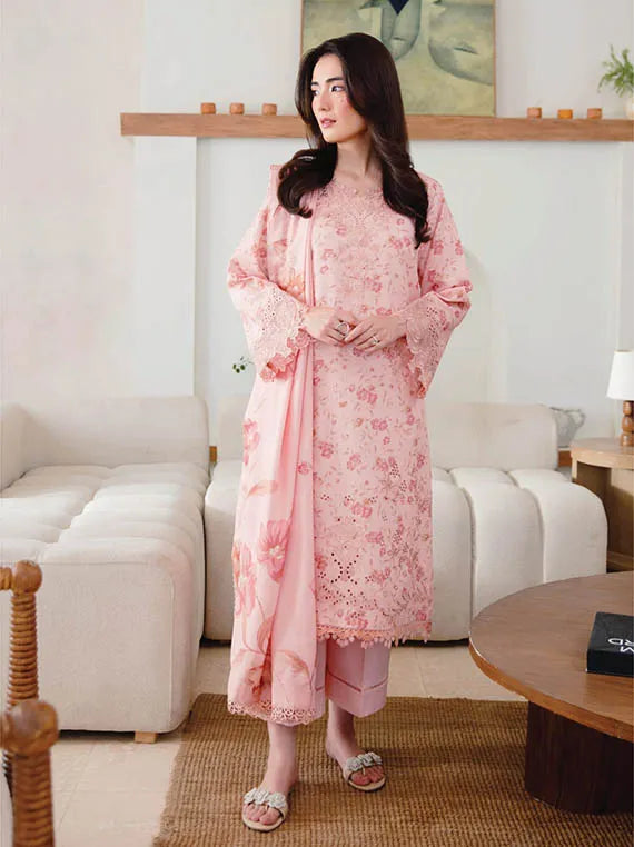 LAYLA Embroidered Printed Karandi Collection 2025 by HUM DUM (D-02)