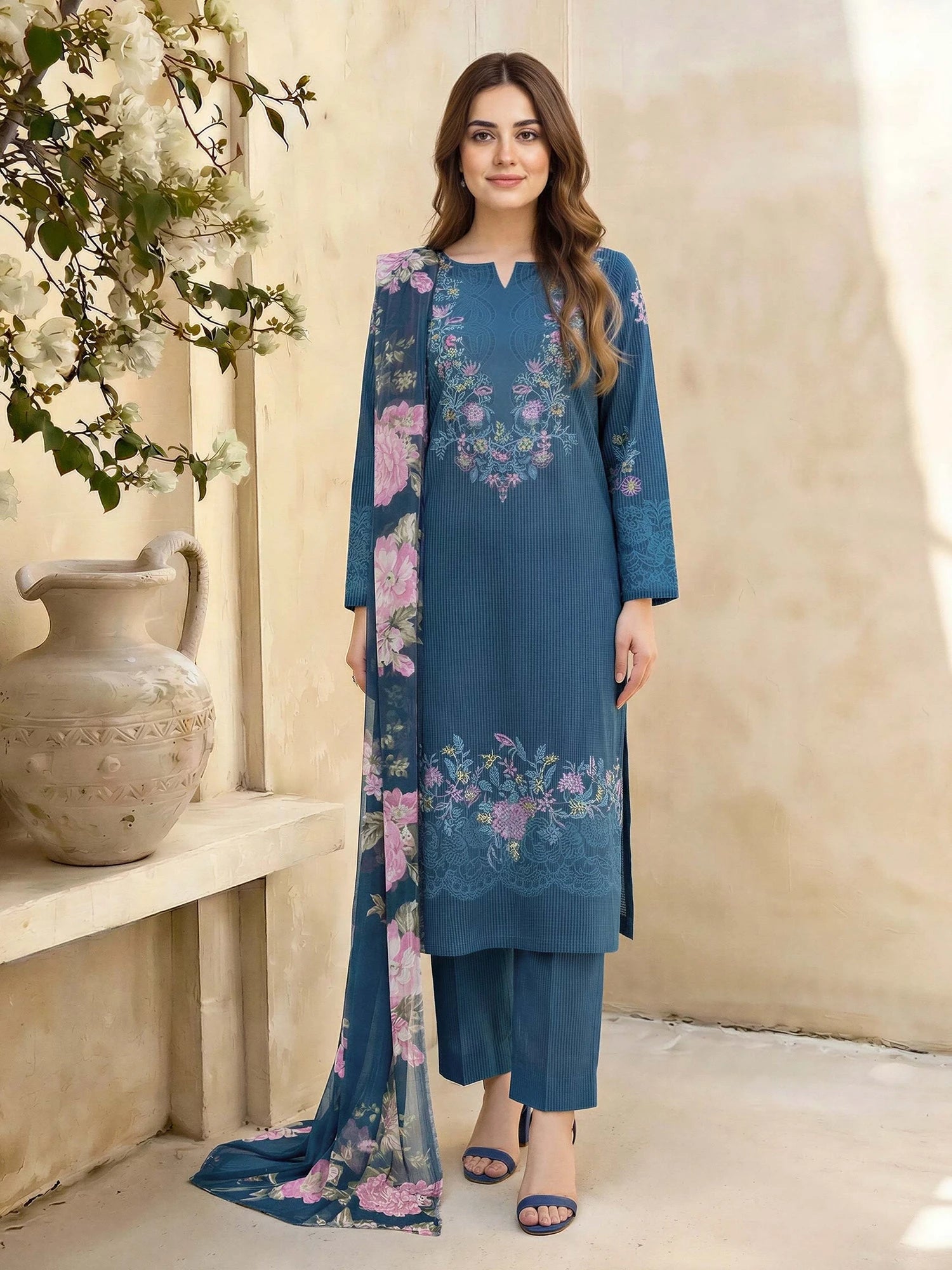 LIME LIGHT Printed Lawn Collection 2026 (U4869 TEAL)