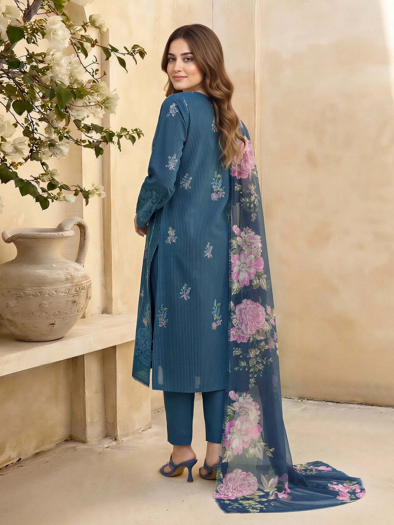 LIME LIGHT Printed Lawn Collection 2026 (U4869 TEAL)