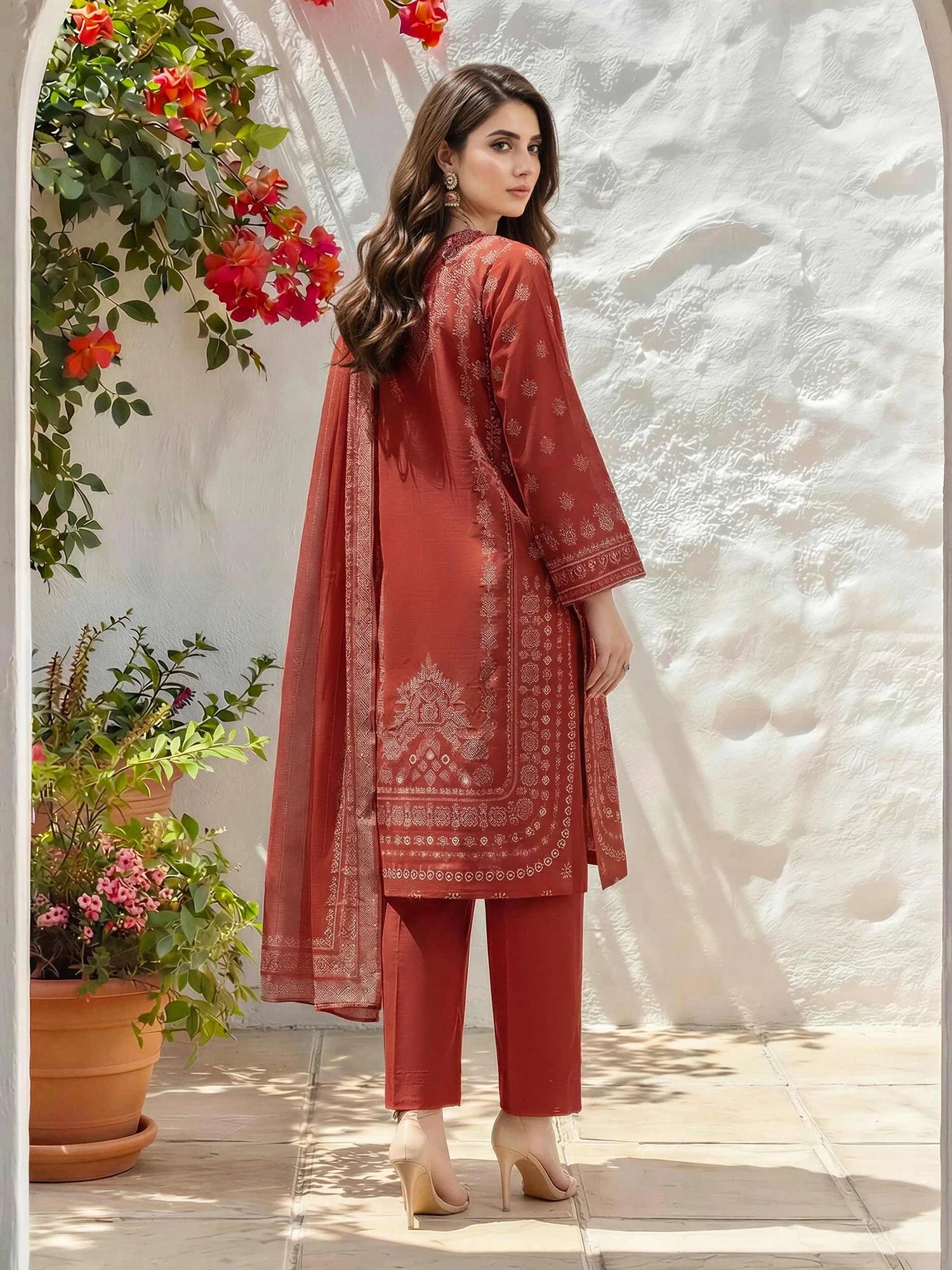 LIME LIGHT Printed Lawn Collection 2026 (U4926 RUST)