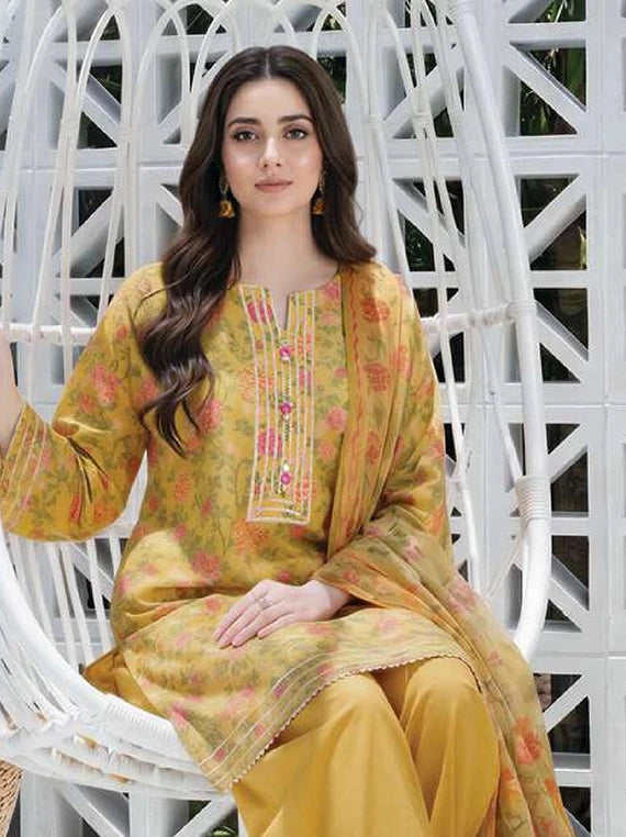 LIME LIGHT Printed Lawn Collection 2026 (U4937 YELLOW)