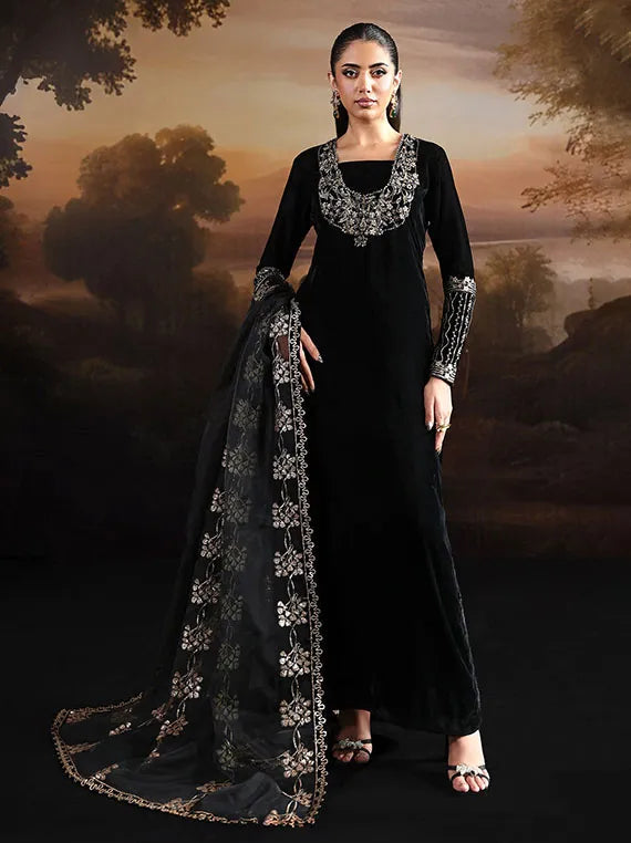 Lameur Luxury Handmade Velvet Collection 2025 By Alizeh (AF-VLT-2212-Celeste)