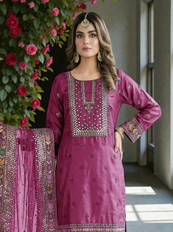 Luxury Embroidered Net Collection 2026 By Bilal Silk Vol-NM61 (D-02)