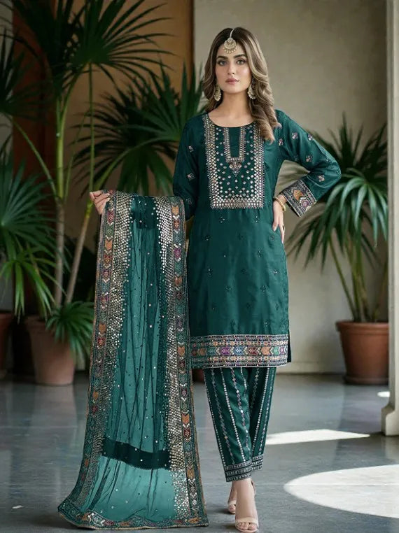 Luxury Embroidered Net Collection 2026 By Bilal Silk Vol-NM61 (D-06)