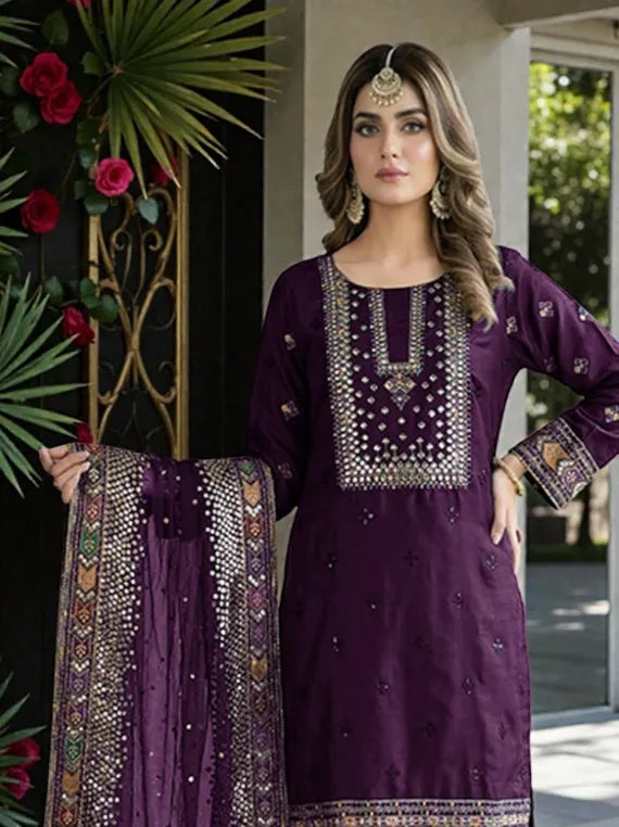 Luxury Embroidered Net Collection 2026 By Bilal Silk Vol-NM61 (D-08)