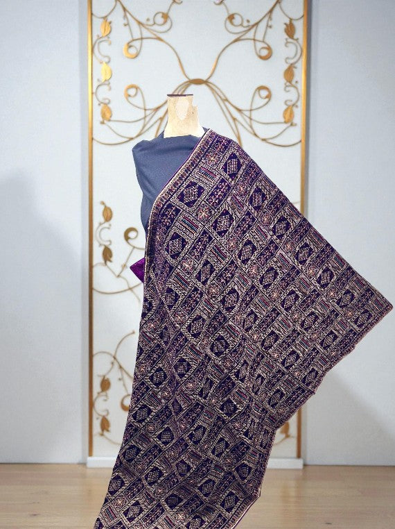 Luxury Velvet Shawl with Tilla & Sequin Work Edit 2025 (25DS33-04)