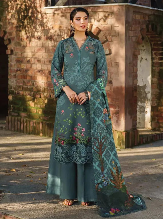 MERAKI Embroidered Viscose Collection 2025 by ASIFA and NABEEL (Frosted Petals)
