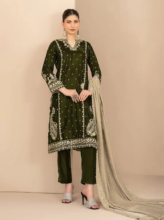 MILAN by Tawakkal Fabrics Embroidered Velvet Unstitched Collection'26 (D-5713)