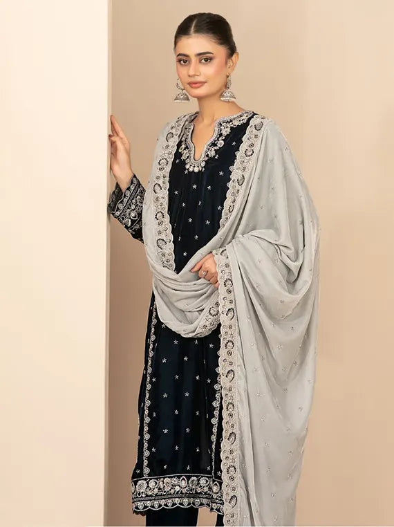 MILAN by Tawakkal Fabrics Embroidered Velvet Unstitched Collection'26 (D-5714)