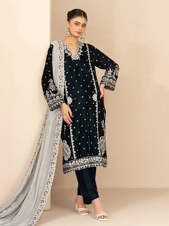 MILAN by Tawakkal Fabrics Embroidered Velvet Unstitched Collection'26 (D-5714)