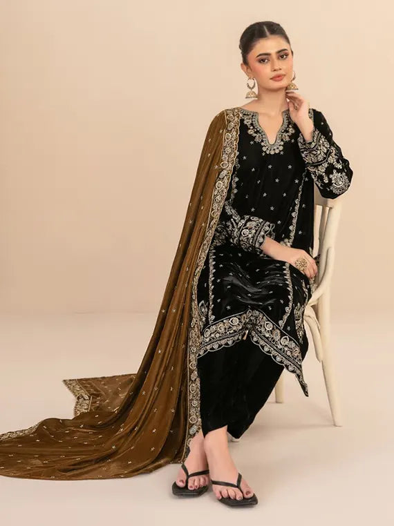 MILAN by Tawakkal Fabrics Embroidered Velvet Unstitched Collection'26 (D-5715)