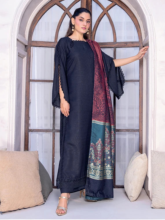 MIRAAS Wool Touch Peach Unstitched Collection'26 by Riaz Arts (D-02)