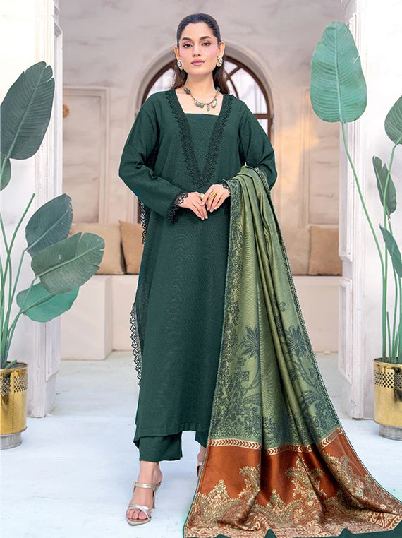 MIRAAS Wool Touch Peach Unstitched Collection'26 by Riaz Arts (D-05)