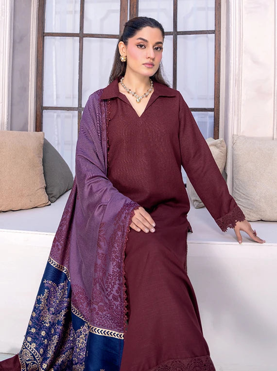 MIRAAS Wool Touch Peach Unstitched Collection'26 by Riaz Arts (D-06)