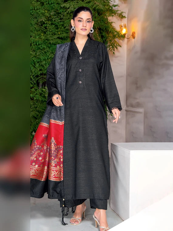 MIRAAS Wool Touch Peach Unstitched Collection'26 by Riaz Arts (D-08)
