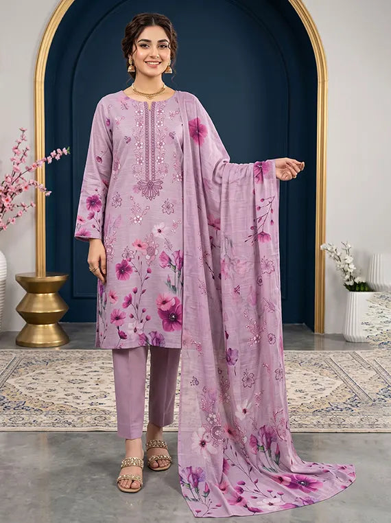 MODERN Print Embroidery Dhanak Unstitched Collection'26 Vol-190 (D-01)