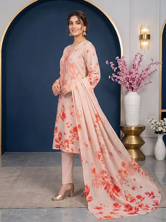 MODERN Print Embroidery Dhanak Unstitched Collection'26 Vol-190 (D-03)