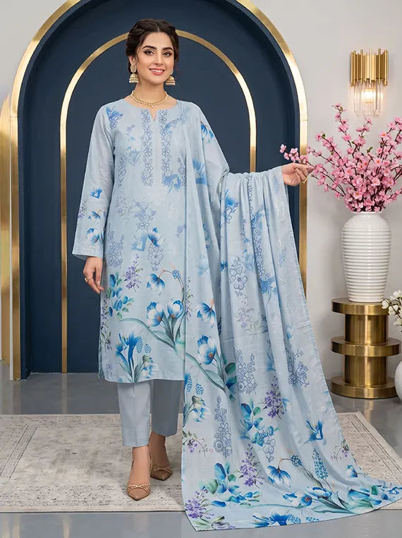 MODERN Print Embroidery Dhanak Unstitched Collection'26 Vol-190 (D-04)
