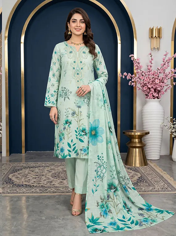 MODERN Print Embroidery Dhanak Unstitched Collection'26 Vol-190 (D-06)