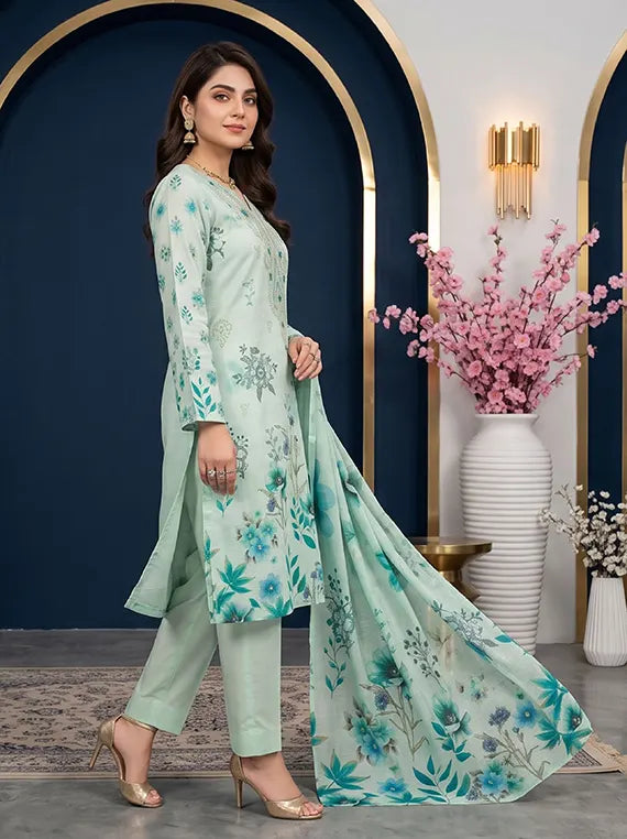 MODERN Print Embroidery Dhanak Unstitched Collection'26 Vol-190 (D-06)