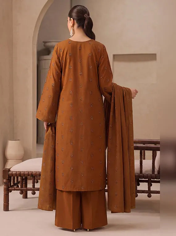 MUSKAN by NUR Embroidered Peach Leather Unstitched Collection'26 (D-01)