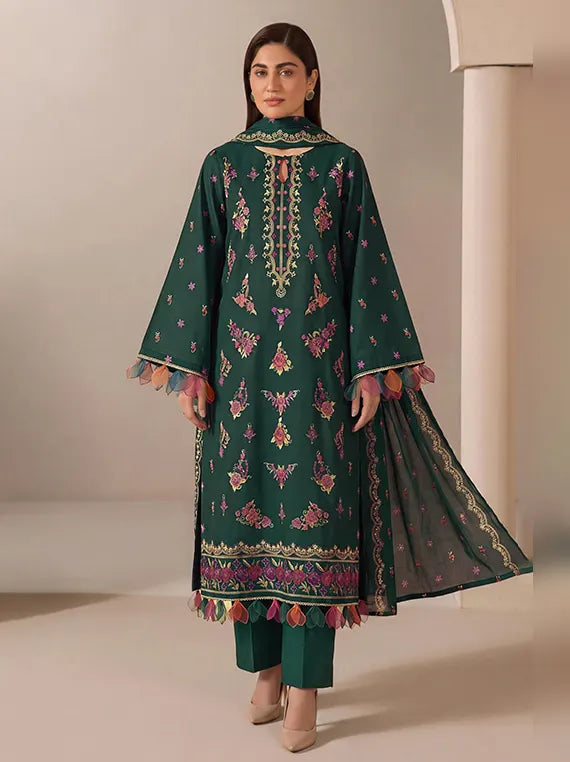 MUSKAN by NUR Embroidered Peach Leather Unstitched Collection'26 (D-02)