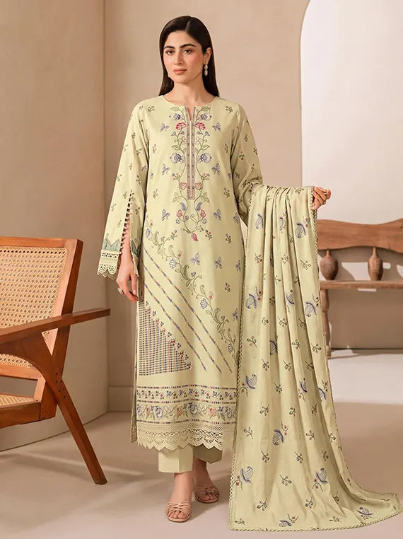 MUSKAN by NUR Embroidered Peach Leather Unstitched Collection'26 (D-05)