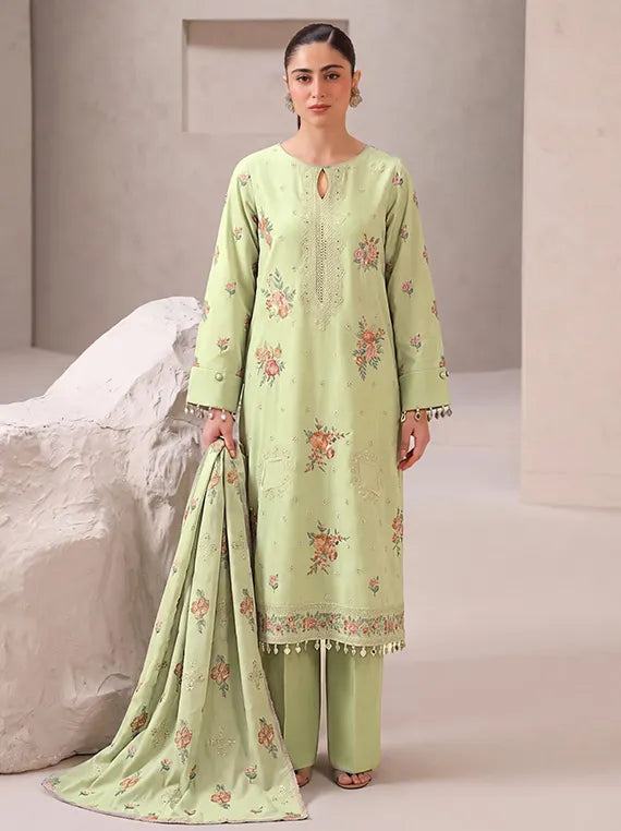 MUSKAN by NUR Embroidered Peach Leather Unstitched Collection'26 (D-07)