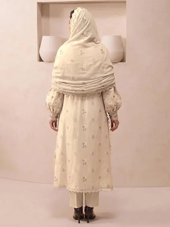 MUSKAN by NUR Embroidered Peach Leather Unstitched Collection'26 (D-10)