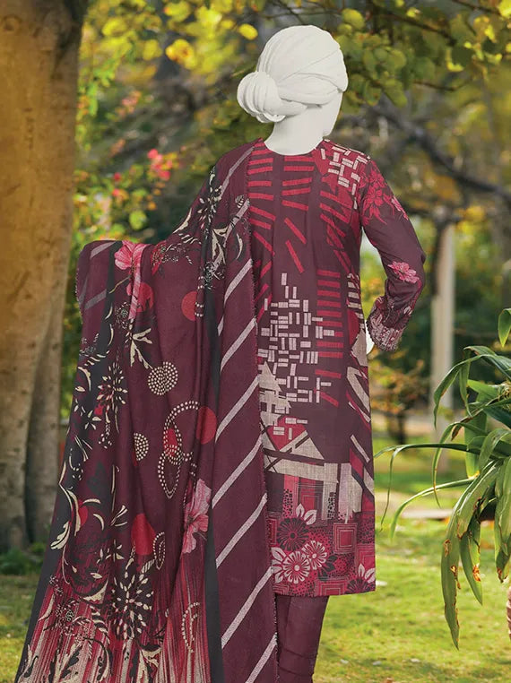 Maiza Embroidered Printed Peach Collection 2025 Vol-02 By ABC (D-01)