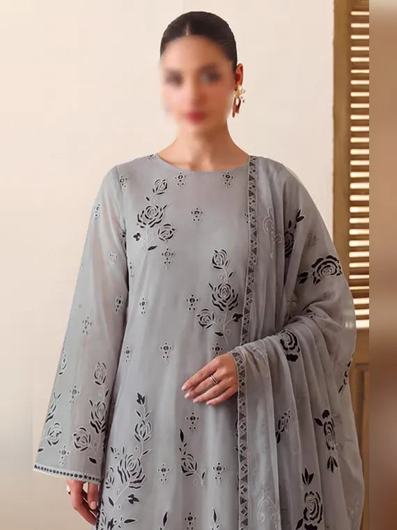 Meeras by Fantak Unstitched Karandi Lawn Collection'26 V-527 (D-03)