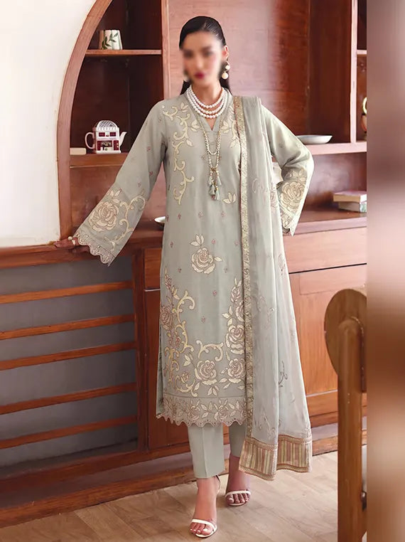 Meeras by Fantak Unstitched Karandi Lawn Collection'26 V-527 (D-05)