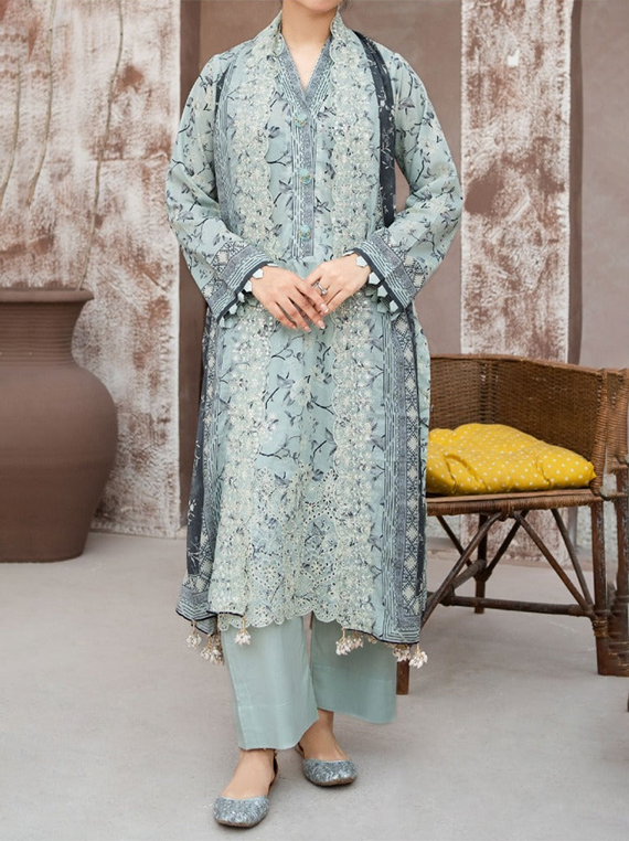 Mehak Printed Embroidered Lawn Collection 2026 (D-07)