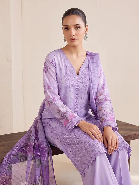 Melina by Fantak Peach Unstitched Collection'26 Vol-1020 (D-04)