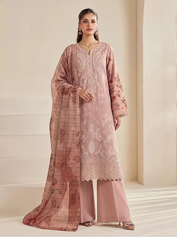 Melina by Fantak Peach Unstitched Collection'26 Vol-1020 (D-06)