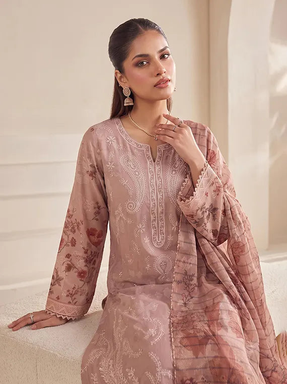 Melina by Fantak Peach Unstitched Collection'26 Vol-1020 (D-06)