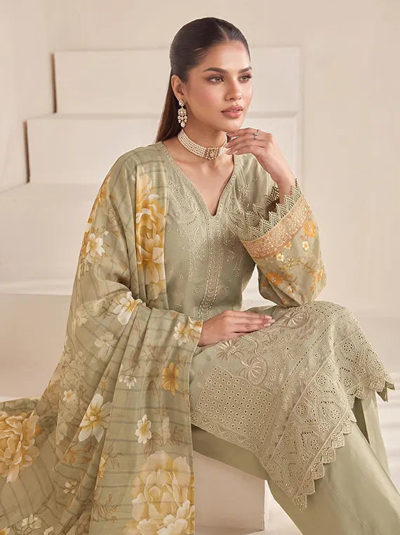 Melina by Fantak Peach Unstitched Collection'26 Vol-1020 (D-07)