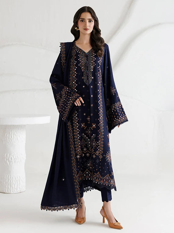 Miras by Daria Embroidered Leather Peach Unstitched Collection'26 (DA-161)