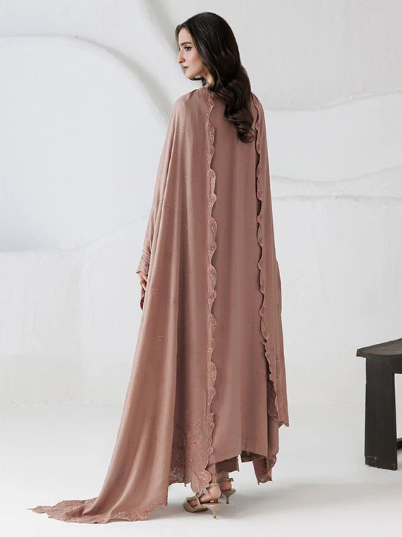 Miras by Daria Embroidered Leather Peach Unstitched Collection'26 (DA-162)