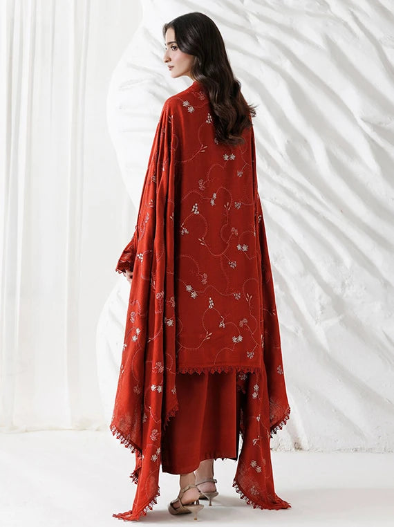 Miras by Daria Embroidered Leather Peach Unstitched Collection'26 (DA-164)