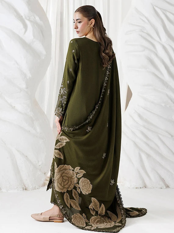 Miras by Daria Embroidered Leather Peach Unstitched Collection'26 (DA-165)