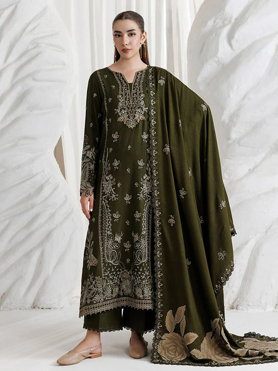 Miras by Daria Embroidered Leather Peach Unstitched Collection'26 (DA-165)