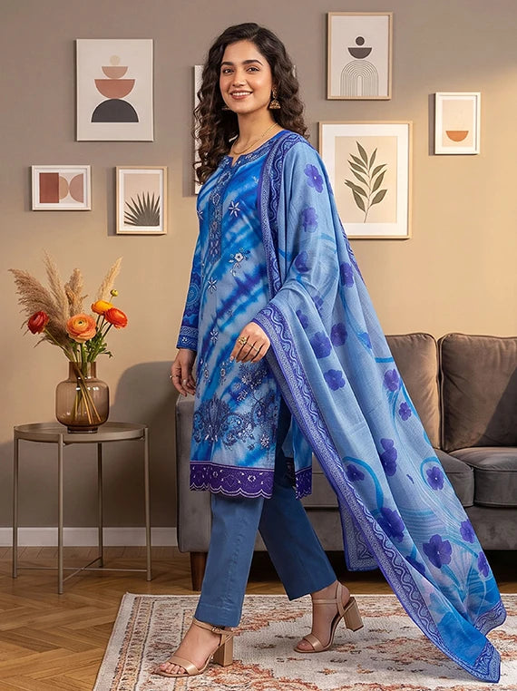 Modern Embroidered Viscose Slub Collection 2026 Vol-133 (D-09)