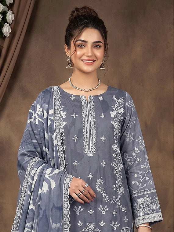 Modern Printed Embroidered Staple Collection 2026 Vol-136 (D-06)