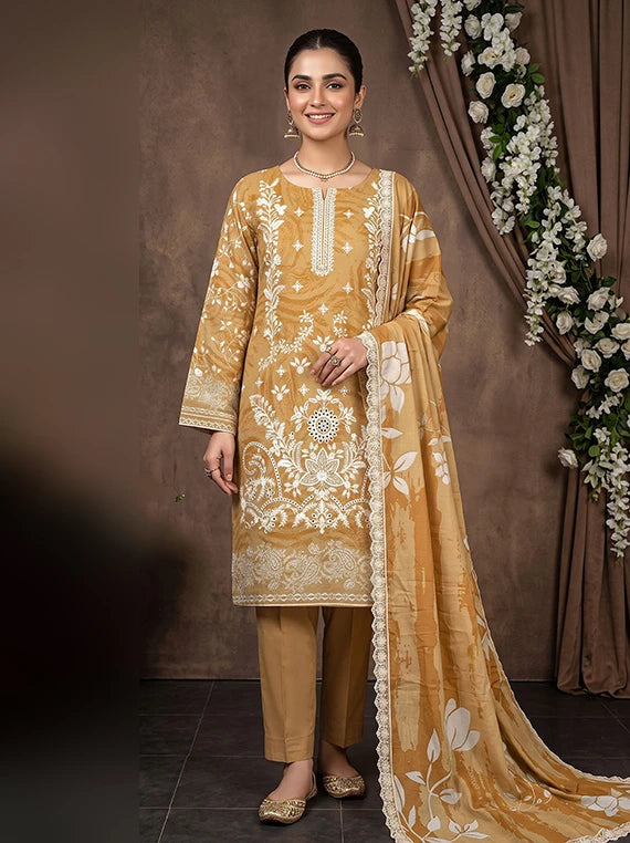 Modern Printed Embroidered Staple Collection 2026 Vol-136 (D-07)