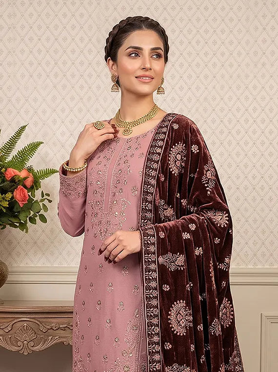 Modern Unstitched Peach Chamki Collection'26 V-127 (D-02)