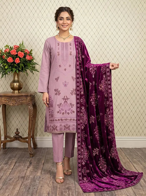 Modern Unstitched Peach Chamki Collection'26 V-127 (D-06)