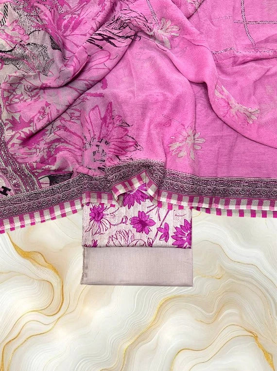 Modern Flower Printed Lawn Edit26 Vol-RJ01 (D-01)